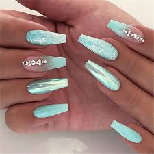 50+ devilishly cute halloween nails that you need to see. 70 Attractive Acrylic Green And Blue Glitter Coffin Nailsto Try This Winter Best Acrylic Nails Green Nails Blue Nails