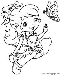 In each coloring page described below, your child will learn fascinating stuff about this. Strawberry Shortcake With Kitten And Butterfly Coloring Pages Printable