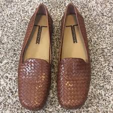 Trotters Liz Ladies Brown Leather Woven Flats