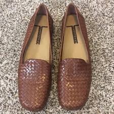 trotters liz ladies brown leather woven flats