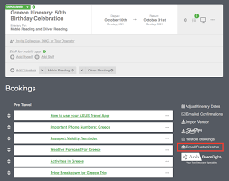 Email Customization At The Itinerary Level Axus Travel App