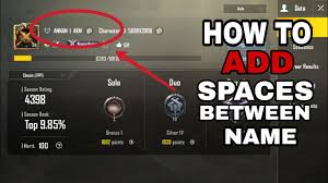 How to get free rename card in pubg mobile ? How To Add Spaces Between Names Pubg Mobile Youtube