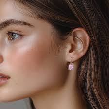 Colette rose charm hoops