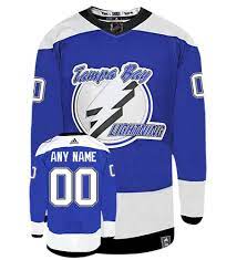 Custom tampa bay lightning fanatics branded women's breakaway away jersey (white) $122.99. Tampa Bay Lightning Reverse Retro Adidas Authentic Nhl Hockey Jersey