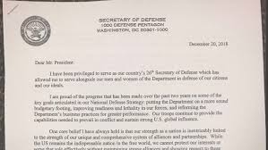 You can also get help from government letter format to write the letter with required writing etiquette. James Mattis Quits Read His Resignation Letter Critiquing Trump Vox
