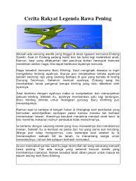 Maybe you would like to learn more about one of these? Legenda Bahasa Jawa Rawa Pening Sedang
