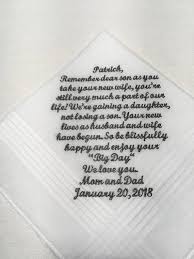 Mother Or Dad To Son Gift For Son Parents To Groom Wishes For Sons Wedding Wedding Handkerchief 209s Son Gift Wedding Handkerchief Best Wedding Gifts