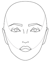 1 Lightly Mark Contour Line From Skull To Eye Corner And From Ear To Lip Corner Face Template Makeup Face Template Drawings