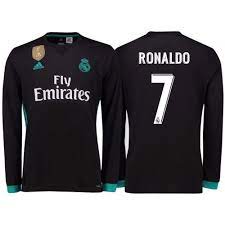 Aus vereinigte staaten von amerika. Cristiano Ronaldo 7 Black Away Long Authentic Shirt 2017 18 Real Madrid Kit