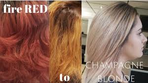 Choose a haircut that has lots of movement to show off the dimensions of your color. Fire Engine Red To Champagne Blonde Youtube
