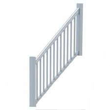 1 3/8 colonial turned vinyl balusters. Rdi Original Rail Vinyl 8 Ft X 36 In 32 38 Stair Rail Kit Including Square Baluster In White 73019116 The Home Depot