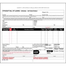 Straight Bill Of Lading Form