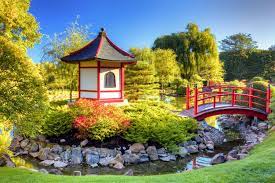 Pagoda And Bridge Japanese Garden Japan Garden Pagoda Garden