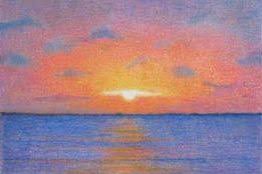 Simple Sunset Color Pencil The Adventures Of Lolo Pencil art drawings easy drawings sunset drawing easy dolphin drawing sunrise colors colored pencil tutorial sunset art red sunset coloured pencils.