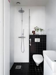 Small Contrasting Bathroom Design With Black And White Tiles Very Small Bathroom Bathroom Design Small Small Bathroom Layout