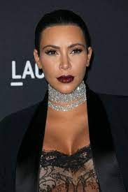 Kim Kardashian Dark Lipstick Diamond Choker Choker Necklace Celebrity Jewelry