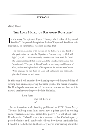 Pdf The Love Haiku Of Raymond Roseliep 1
