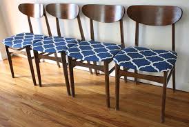 Mcm Set Of 4 Dining Chairs Blue Pattern 1 Picked Vintage They're contemporary pieces made with smooth, elegant lines.