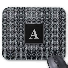 Black And White Striped Mouse Pad Custom Monogram Black And White Diamond Stripes Mouse Pad Monogram Gifts Unique Design Style Monogrammed Diy C Black And White Style Custom Monogram Monogram