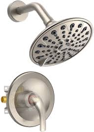 Embather Shower Faucet With Valve Shower Faucets Sets Complete With 6 Spray Touch Clean Shower Head Single Fu In 2020 Shower Faucet Sets Shower Faucet Shower Cleaner