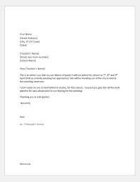 Unfortunately, i will be unable to attending the wedding due to {reason}. Excuse Letters For Child S Absence From School Document Hub