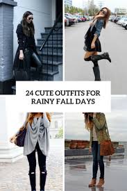 Pair a black shirt with black leather pants and a skin leather jacket with bold red sneakers and a handbag. Rainy Day Outfits Archives Styleoholic