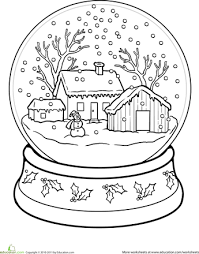 Snow Globe Worksheet Education Com Coloring Pages Winter Christmas Coloring Pages Holiday Worksheets
