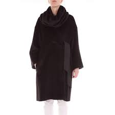 Amazon Com Les Copains Womens 0l8340black Black Wool Coat
