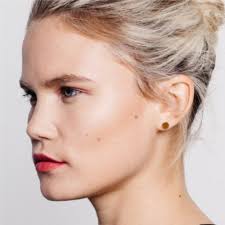 Octagon Bolt Stud Earrings Gold