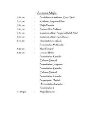 Eat, supper, eating, reception, event cards, refreshments, abbreviation. Aturcara Majlis Makan Malam Skep