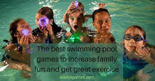 The Best Swimming Pool Games To Increase Family Fun And Get Exercise Cool Swimming Pools Swimming Pool Games Swimming Games For Kids