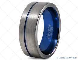 Mens Titanium Ring Blue 8mm Men Titanium Rings Blue Wedding Bands Police Ring Mens Band Blue Men Titanium Rings For Men Wedding Ring Bands Black Tungsten Rings