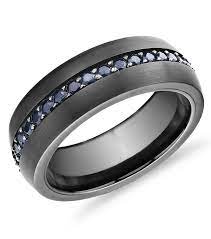 Deep Blue Sapphire Eternity Wedding Band In Tungsten 8mm Blue Nile Mens Wedding Rings Sapphire Wedding Band Wedding Rings