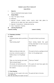 5th grade common core worksheets. Detailed Lesson Plan In Science Iii Basic Types Of Clouds