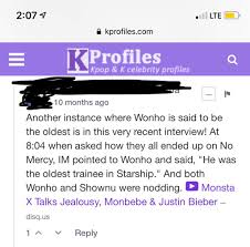Wonho S The Oldest Monbebe Amino M.net의 리얼리티 서바이벌 프로그램 노머시(no.mercy)를 통해 화려한 데뷔전을 치르며, 실력을 검증받았다. wonho s the oldest monbebe amino