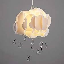 White Layered Rain Cloud Ceiling Pendant Light Shade With Acrylic Jewel Raindrop Water Droplets Am With Images Pendant Light Shades Ceiling Pendant Lights Ceiling Pendant