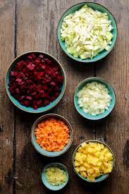 All you will need are beets, sliced veggies, lemon juice and a few aromatic herbs. Easy Vegetarian Borscht Soup Happy Kitchen