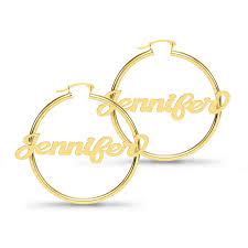 Free returns & express shipping. 45mm Script Name Tube Hoop Earrings In Sterling Silver With 14k Gold Plate 1 Line Piercing Pagoda