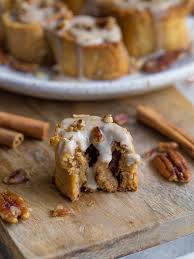 This lovely pumpkin roll consists of sweet and moist pumpkin sponge roll wrapped around a tangy cream cheese filling. Paleo Pumpkin Pecan Cinnamon Rolls Wholesomelicious
