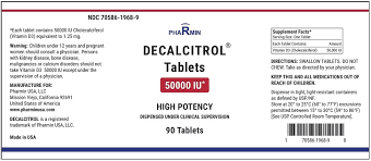 We recommend a blood test three months after starting supplementation, and thereafter once a year. Decalcitrol Cholecalciferol Vitamin D3 1 25 Mg Tablets 50 000 Units
