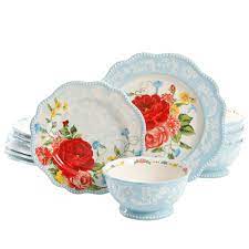 The Pioneer Woman Sweet Rose 12 Piece Dinnerware Set Walmart Com Pioneer Woman Dishes Pioneer Woman Dinnerware Dinnerware Set
