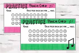 Practice Punch Card Music Reward Chart Music Teacher Material Pdf