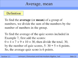 Average Mean Definition To Find The Average Or Mean Of A Group Of Basic Algebra Definitions Algebra