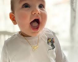Gold Baby Necklace Etsy