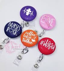 How to make cover button badge reels: Coffee Badge Reel Fabric Covered Badge Reel Chic Badge Etsy Badge Reels Diy Badge Reel Fabric Covered