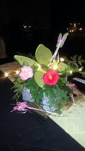 Center Piece For Peter Pan And Tinkerbell Birthday Party Tinkerbell Party Fairy Tea Parties Disney Wedding Centerpieces