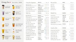 menu gong cha nz bubble tea menu menu design layout menu design