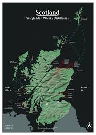 Malt Whisky Distillery Map Of Scotland A3 Size Malt Whisky Whisky Scotland