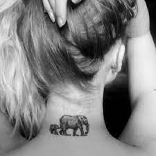 Mama And Baby Elephant Tat Elephant Tattoos Neck Tattoo Tattoos