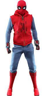 This definitely looks like the sort of superhero costume a teenager would put together but the lack of any sort of spider logo. Spider Man Homemade Suit Sixth Scale Figure Sideshow Collectibles